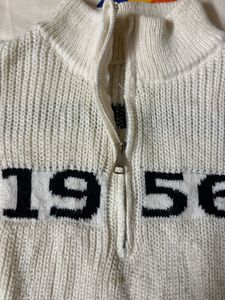 Cropped Half zip up sweater