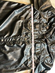 Black Leather Shirt-Style jacket