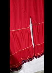 Beautiful Navy Blue Kurta Set with Red Dupatta