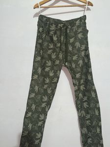 Ellie B Olive Green Leaf Print Pants – Size 12