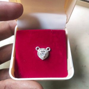 Pure Silver heart charm CZ pandent/mangalsutra