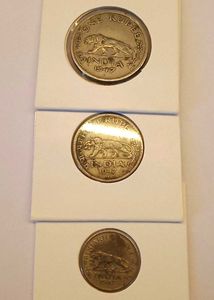1947 King George VI ONE, HALF and QUATER Rupee