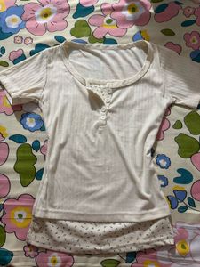 Ribbed Button-Up Cropped Top