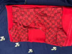 Red Chessboard Pattern Blouse