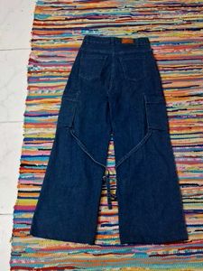 SASSAFRAS Wide Leg Cargo Jeans