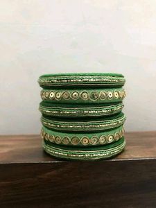 Exquisite Green Beaded Bangles💚