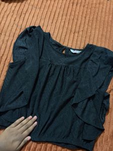 Stylish Black Textured Top