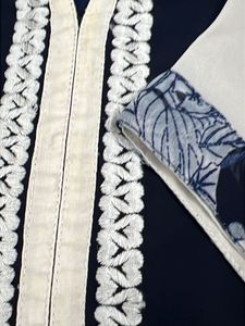 Elegant Navy Blue Floral Kurta