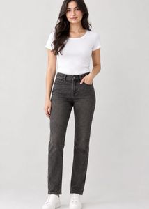 Washed Grey Straight Leg Jeans
