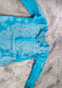 Elegant Blue Chikankari Kurta
