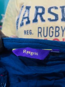 Blue Rangriti Short Kurti