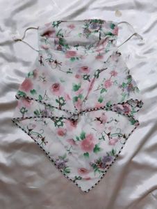 Floral Print Scarf with Face Covering