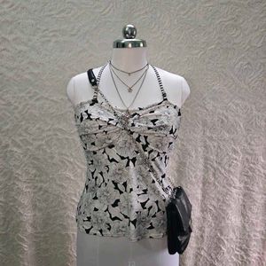 Floral Print Halter Neck Top