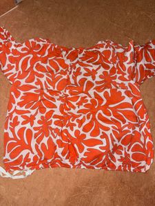 Orange Patterned Top