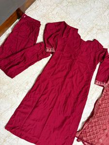 Elegant Maroon Kurta Set with Dupatta...