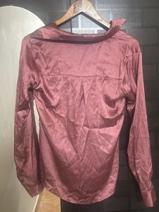 Satin Button-Up Shirt