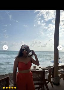 Orange Sweetheart Neck Co-ord Set