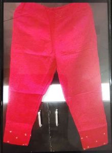 Red Embellished Kurta with Lace Sleeves