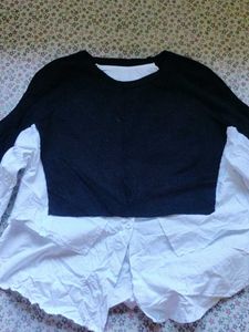 Chic Layered Black & White sweater