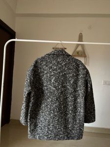 H&amp;M WOMEN OVERSIZED BLACK n WHITE BOUCLE COAT