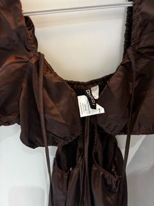 H&amp;M Cutout Puff Sleeve Dress