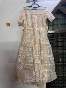 Elegant Lace Gown with Belt