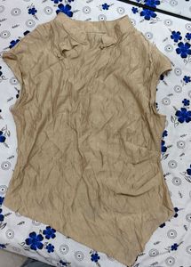 Asymmetrical Beige Ethnic Top