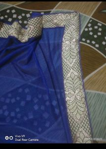 Royal Blue &amp; Gold Saree