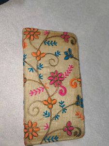 Embroidered Clutch with side bag