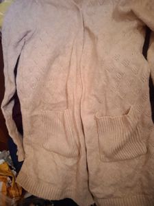 beige Knit Cardigan with Pockets