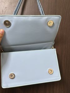 shein quilted skyblue bag from