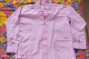 Pink Striped Button-Up Shirt