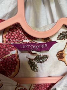Pomegranate Print Cotton Button-Up Shirt