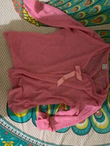Pink Bow Detail Lightweight Cardigan