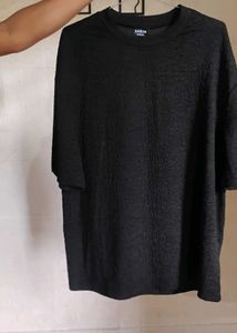 Shein Textured Black T-Shirt