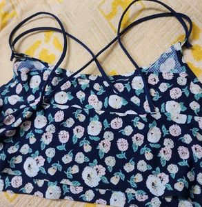 Floral Print Crop Top/ Bikini top 👙🍒