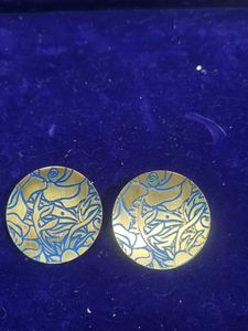 Unique Patina Floral Design Round Earrings