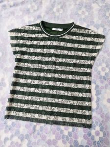Striped Lace Top