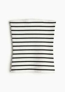 Striped Black & White Strapless Tube Top