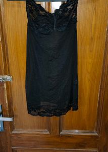 Black Lace Camisole Slip Dress