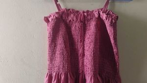 Smocked Button-Front Dress