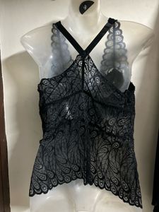 Elegant Black Lace Camisole Top