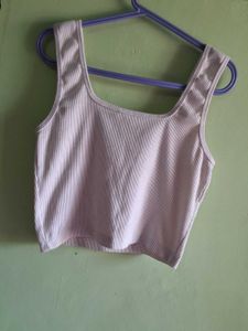 White Sleeveless Crop Tank Top