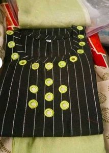 BrandNewElegant BlackSequined Kurta with LightGr