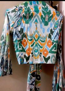 Boho Tie-Front Kimono Top
