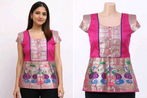 Beautiful Pink Embroidered Short Kurti 💖