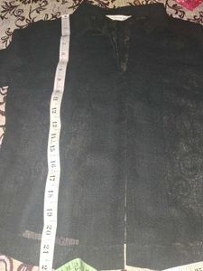 transparent Chic Black Sheer Button-Up Shirt