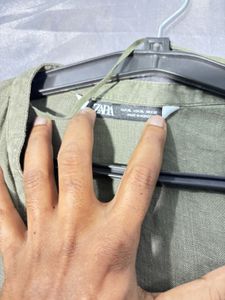 Zara Olive Green Collared Shirt