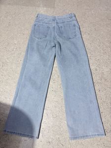 Light Wash Ripped Wide Leg Jeans