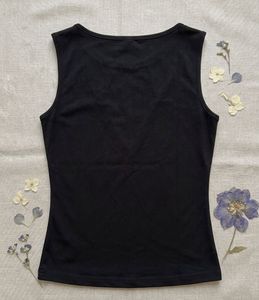 Chic Black Mesh Panel Tank Top